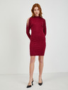 Orsay Burgunderrotes Damen-Pulloverkleid mit Ausschnitten ORSAY