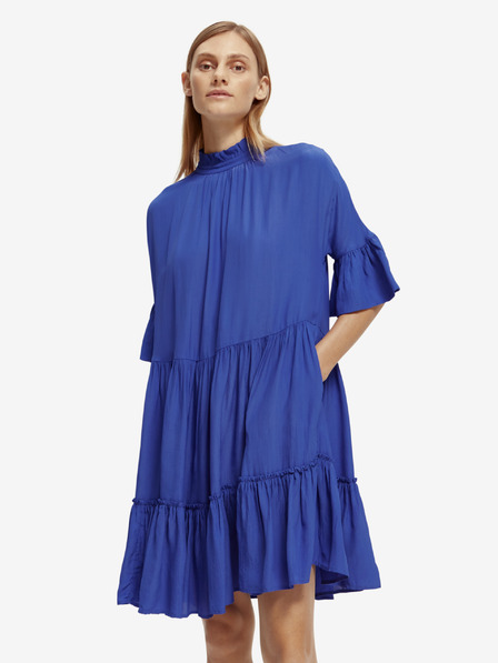 Scotch & Soda Blaues Rüschenkleid für Damen Scotch & Soda