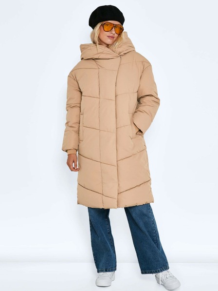 Noisy May Beige gesteppter Mantel mit übergroßer Kapuze Noisy May Tally