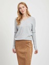 Vila VILA Viril hellgrauer Basic-Pullover