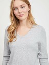 Vila VILA Viril hellgrauer Basic-Pullover