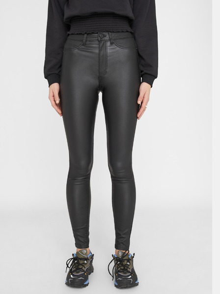 Noisy May Schwarze Leder Skinny Fit Hose Noisy May Callie
