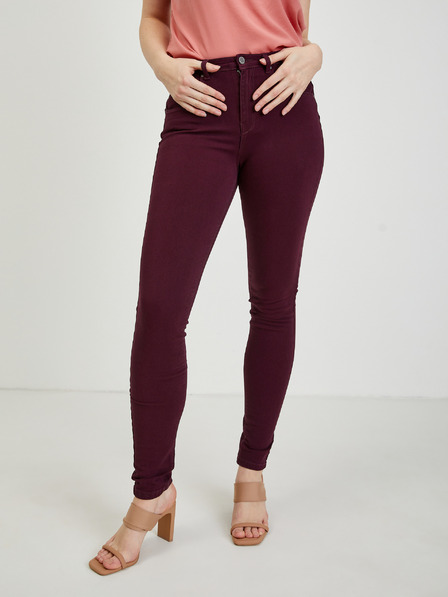 CAMAIEU Burgunderfarbene Slim Fit Hose für Damen CAMAIEU