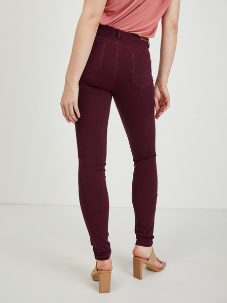 CAMAIEU Burgunderfarbene Slim Fit Hose für Damen CAMAIEU