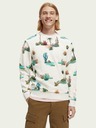 Scotch & Soda Beigefarbenes gemustertes Herren-Sweatshirt Scotch & Soda