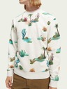 Scotch & Soda Beigefarbenes gemustertes Herren-Sweatshirt Scotch & Soda