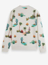 Scotch & Soda Beigefarbenes gemustertes Herren-Sweatshirt Scotch & Soda