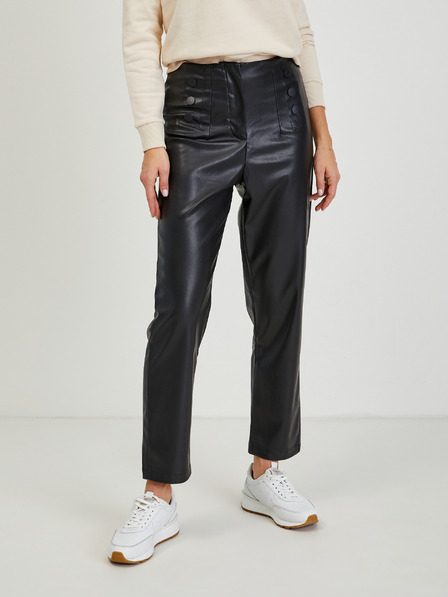 Orsay Schwarze Damen Kunstlederhose Kurzform ORSAY