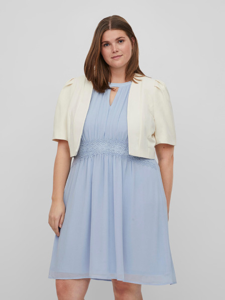 Vila Cremefarbene kurze Damen-Strickjacke VILA Gery