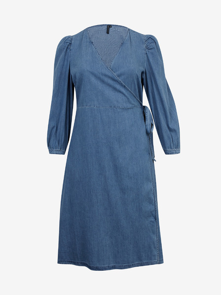ONLY CARMAKOMA Blaues Damen-Wickelkleid aus Denim ONLY CARMAKOMA Irina