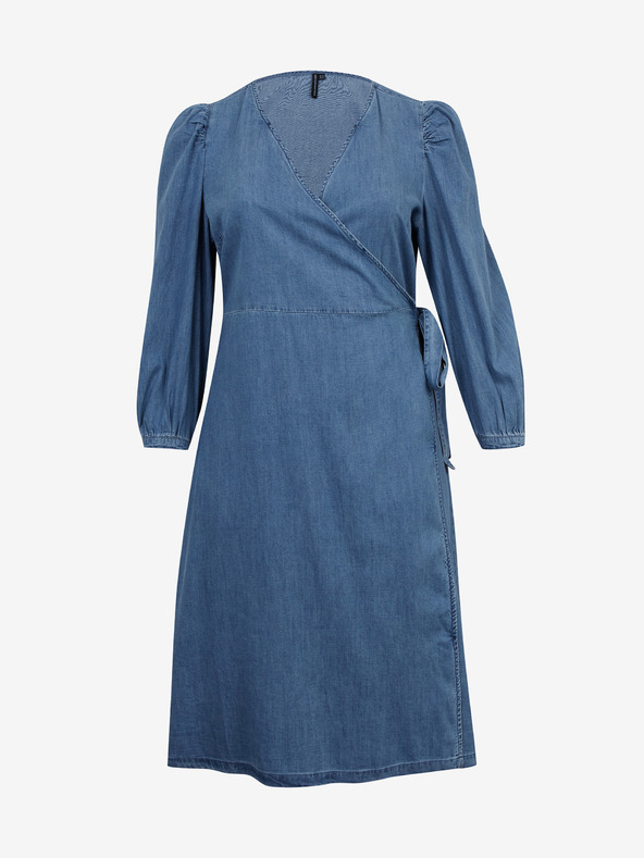 ONLY CARMAKOMA Blaues Damen-Wickelkleid aus Denim ONLY CARMAKOMA Irina