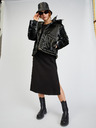 Armani Exchange Schwarze glänzende Steppjacke für Frauen mit abnehmbarer Kapuze Armani Exchange