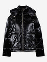 Armani Exchange Schwarze glänzende Steppjacke für Frauen mit abnehmbarer Kapuze Armani Exchange