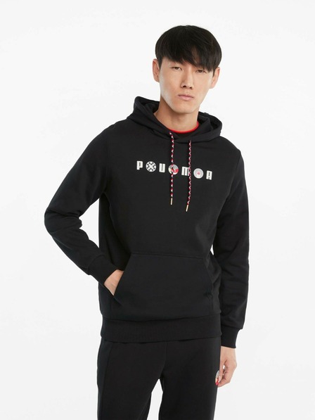 Puma Schwarzer Puma AS Graphic Hoodie für Herren