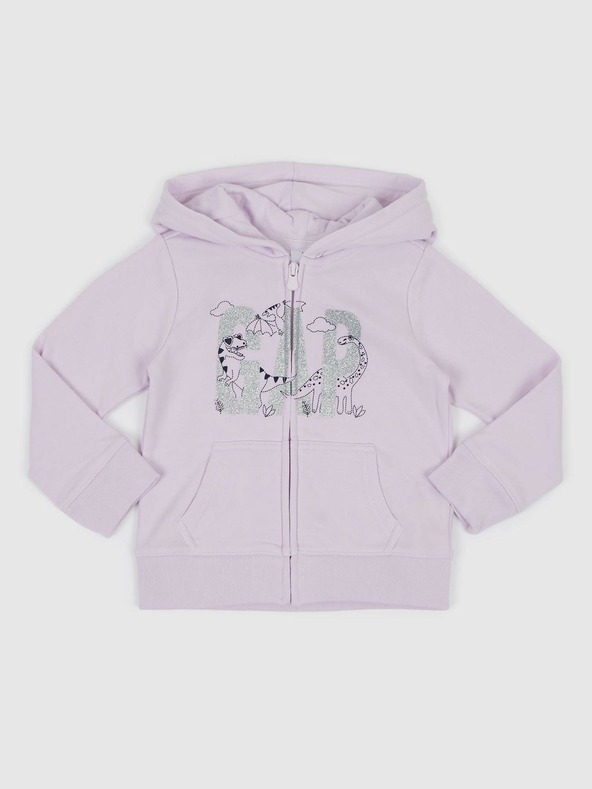 GAP Violetter Kapuzenpullover für Mädchen mit Reißverschluss und Kapuze GAP