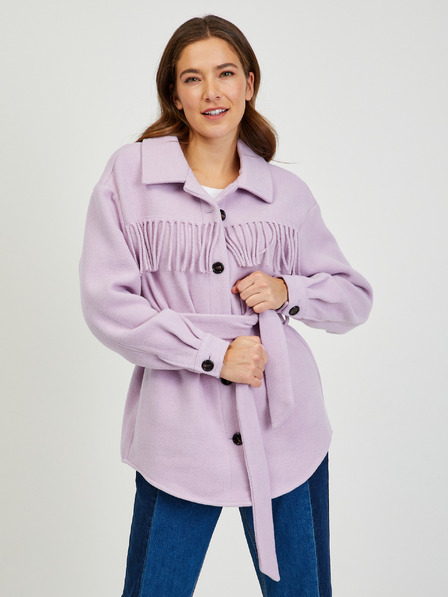 Orsay Hellviolette Hemdjacke mit Fransen ORSAY