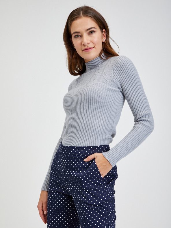 Orsay Dunkelblaue gepunktete Damenhose ORSAY