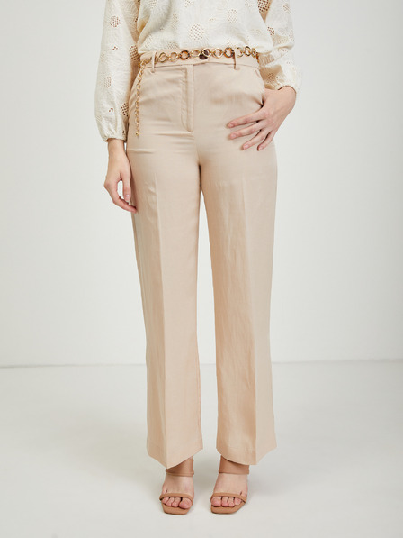 Orsay Beige Damenhose mit Leinen ORSAY