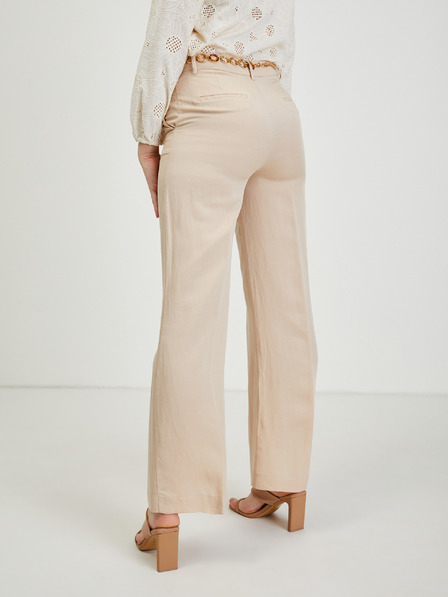 Orsay Beige Damenhose mit Leinen ORSAY