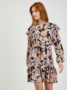 Orsay Beige-schwarzes gemustertes Damenkleid ORSAY