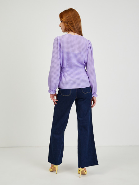 Orsay Hellviolette karierte Damenbluse ORSAY