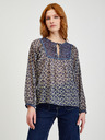 Orsay Dunkelblaue gemusterte Damenbluse ORSAY