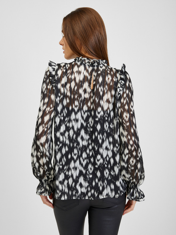 Orsay Weiß-schwarz gemusterte Damenbluse ORSAY