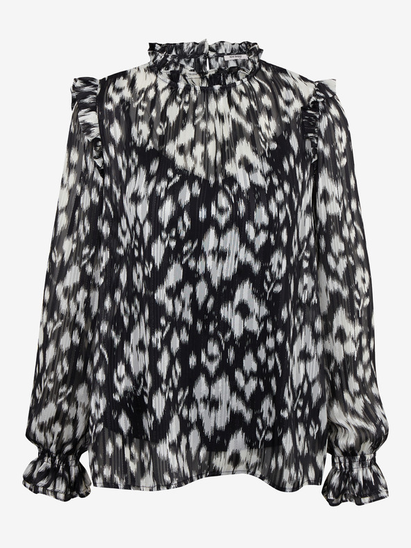 Orsay Weiß-schwarz gemusterte Damenbluse ORSAY