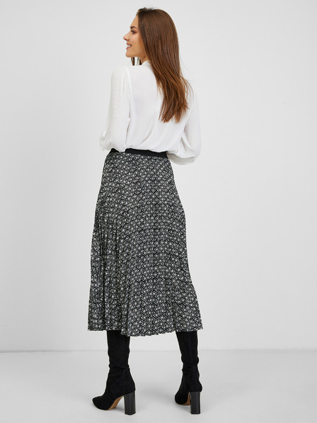 Orsay Weiß-schwarzer Damen-Musterrock ORSAY