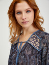 Orsay Dunkelblaue gemusterte Damenbluse ORSAY