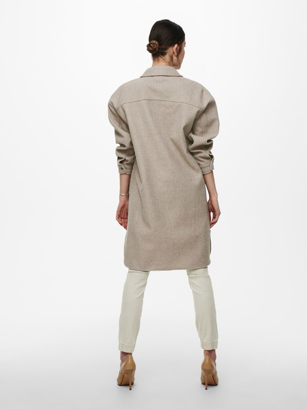 ONLY Beigefarbener leichter Damen-Hemdenmantel ONLY Elaine