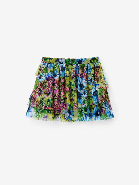 Desigual Blauer und grüner Mädchenrock mit Blumenmuster Desigual Garden
