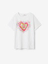 Desigual Weißes Desigual Heart Mädchen T-Shirt