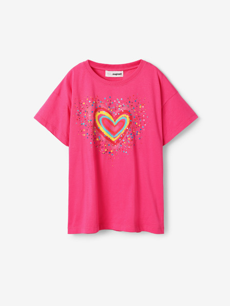 Desigual Desigual Herz Dunkelrosa Mädchen T-Shirt