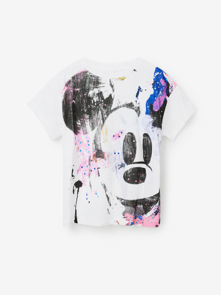 Desigual Weißes Desigual Mickey Splash Mädchen T-Shirt