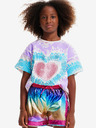 Desigual Weißes und lila Batik-T-Shirt für Mädchen Desigual Hippie