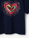 Desigual Dunkelblaues Desigual Heart Mädchen-T-Shirt