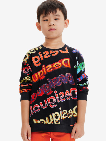 Desigual Schwarzes Desigual Sweat Xocolat Gemustertes Sweatshirt für Kinder