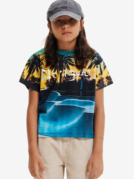 Desigual Gelb und blau gemustertes T-Shirt für Jungen von Desigual Kennto