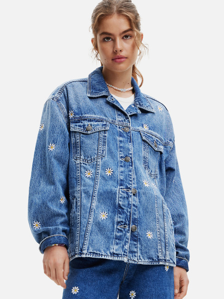 Desigual Blaue gemusterte Jeansjacke für Damen Desigual Aramis