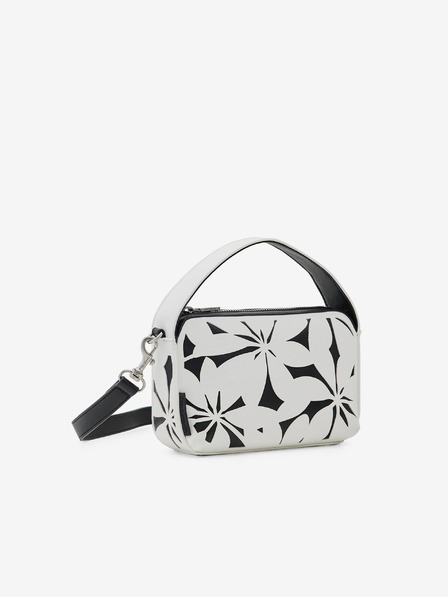 Desigual Schwarz-weiße Desigual Damen Onyx Narbonne Mini Handtasche mit Blumenmuster