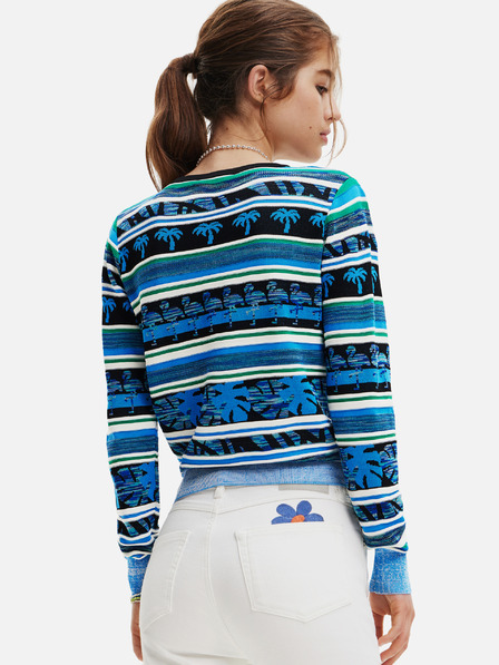Desigual Blauer gestreifter Damenpullover von Desigual Rainforest