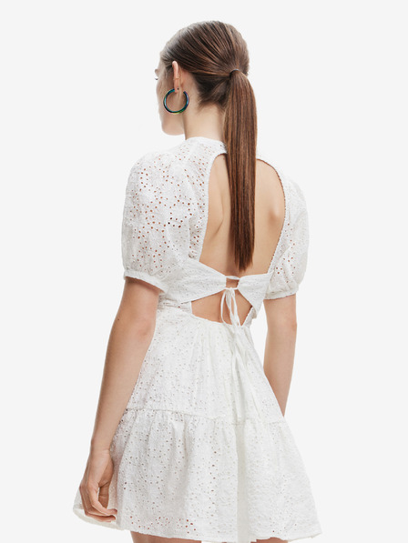 Desigual Weißes gemustertes Damenkleid Desigual Limon