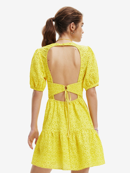 Desigual Gelbes gemustertes Damenkleid Desigual Limon