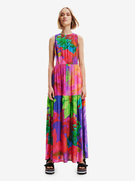 Desigual Lila und rosa gemustertes Maxikleid für Damen mit Ausschnitten Desigual Sandall