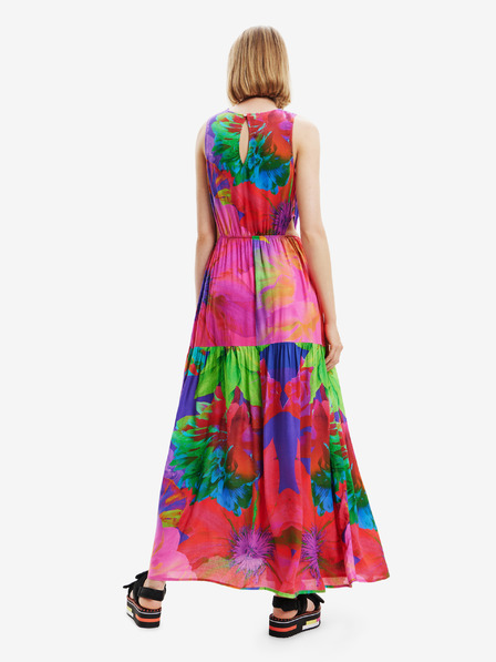 Desigual Lila und rosa gemustertes Maxikleid für Damen mit Ausschnitten Desigual Sandall
