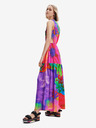 Desigual Lila und rosa gemustertes Maxikleid für Damen mit Ausschnitten Desigual Sandall