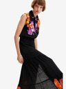 Desigual Desigual Suiza-Lacroix Schwarzes Damen Shirt Maxikleid mit Blumenmuster