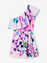Desigual Desigual Jan-Lacroix rosa geblümtes Kleid mit einer Schulter