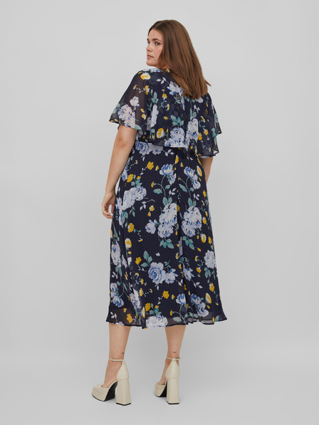 Vila Dunkelblaues geblümtes Midikleid für Damen VILA Rilla